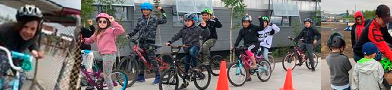 CBO_News-Header-Inuvik_Bike_Helmet_Write_Up Photo carousel of kids riding bicycles.