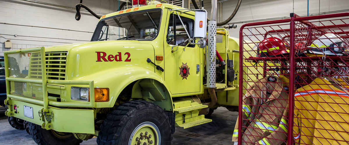 A firetruck at the 4th Canadian Division Training Centre in Meaford, Ontario.
