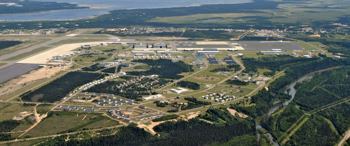 An aerial photograph of CFB Goose Bay.