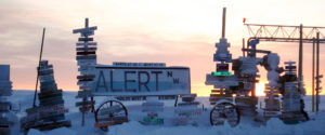 Numerous signs at the Canadian Forces Station Alert located in Nunavut.