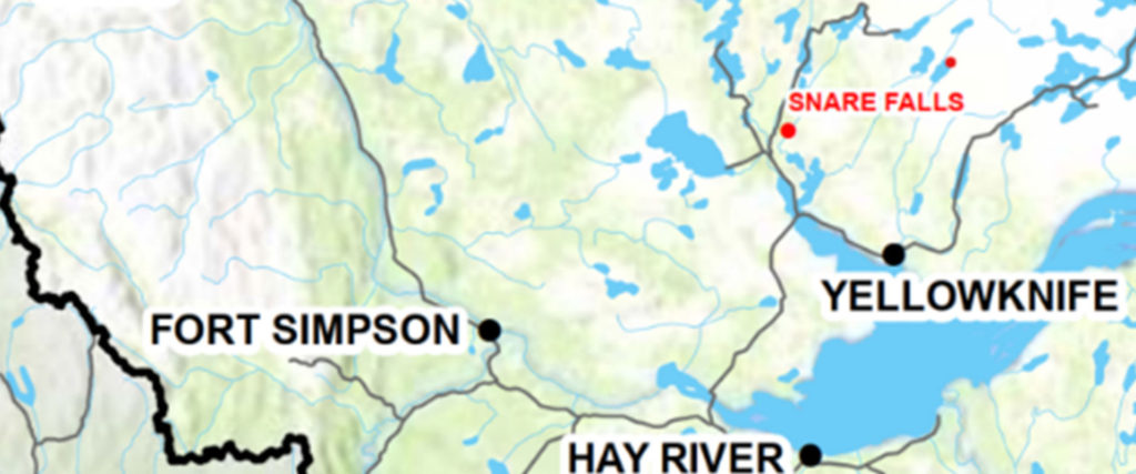 A map of the NTPC Snare Hydro Camp near Yellowknife.